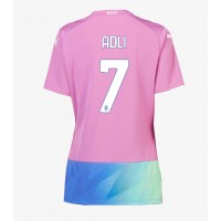 Camiseta AC Milan Yacine Adli #7 Tercera Equipación Replica 2023-24 para mujer mangas cortas